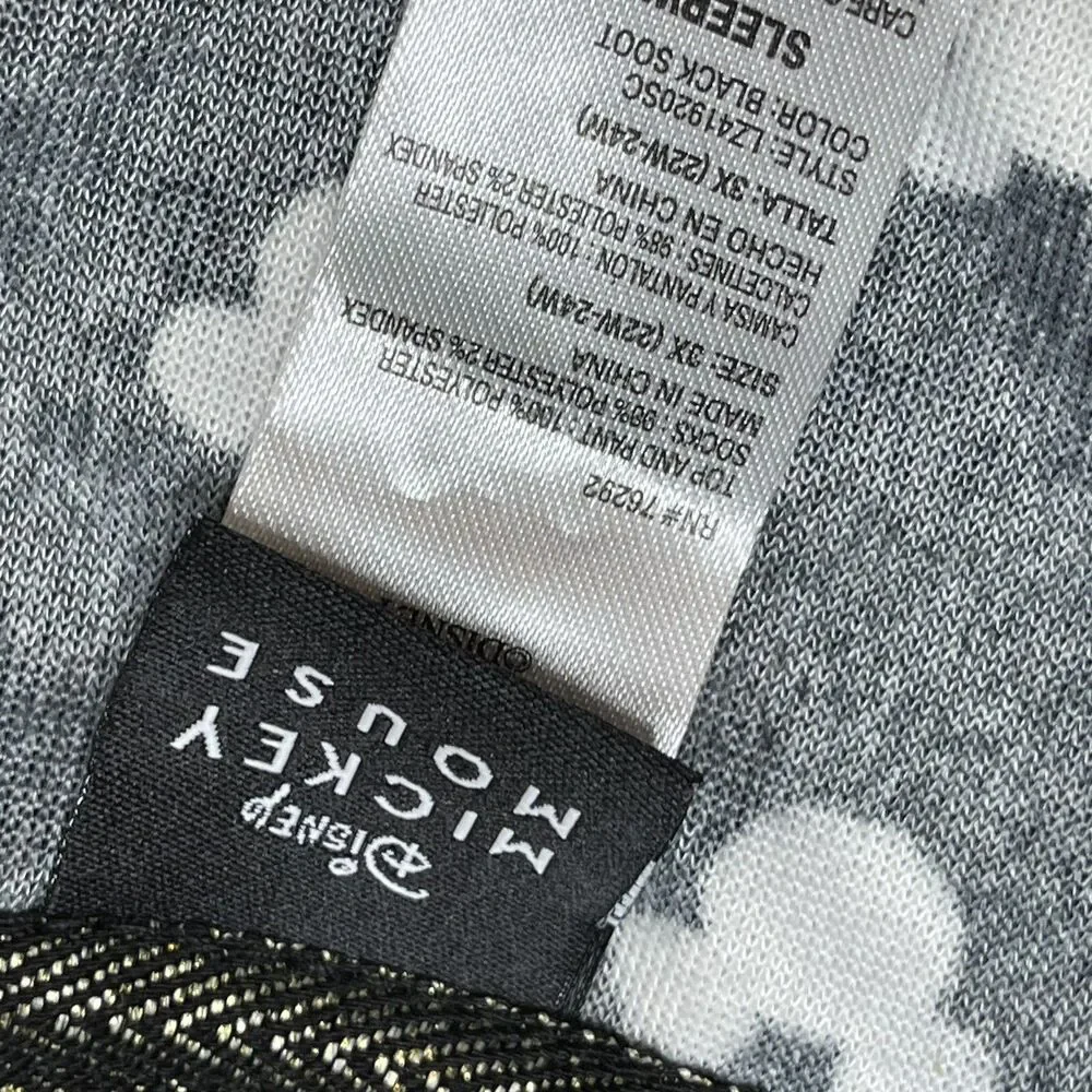 Disney Mickey Mouse Size 3X 22W-24W Sleepwear 2 Piece Pj Set‎ Fleece Top Pants - Picture 3 of 12